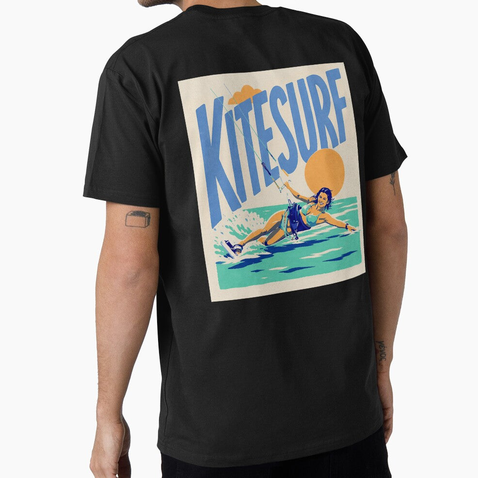 Kitesurf Vintage Coastal Travel Poster by Islabonita.