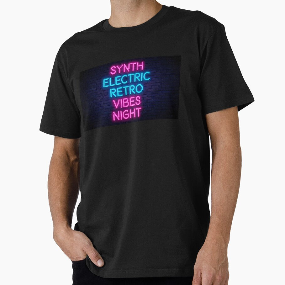 Synth Electric Retro Vibes Night - Neon Sign Typography by powersunlight