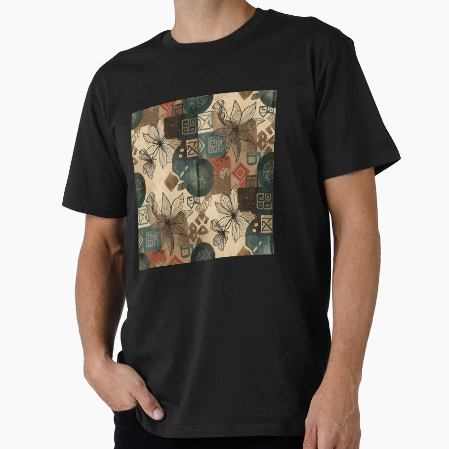 Earthy Abstract Floral Pattern by RidaSalArt