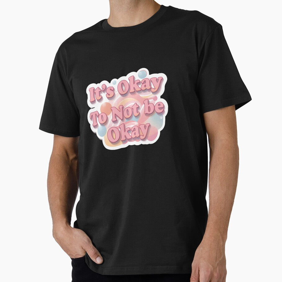 It's Okay To Not Be Okay Mental Health Quote Pastel Pink Motivational Sticker Art by Cosmic Zodiac Studio