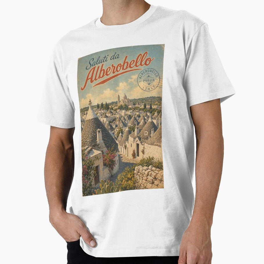Alberobello Italy Travel Souvenir - Retro Illustration by VisualArtsOasis