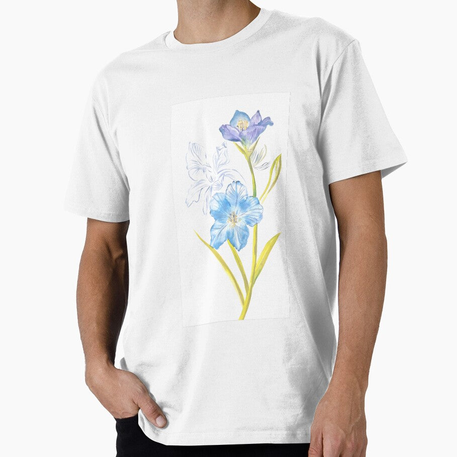 Ethereal Blue Iris and Wildflower Sketch by elizafong