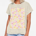 GROOVY RETRO FLOWER POWER GIRLY 70S AND 60S STYLE PINK AND YELLOW by blomastudios