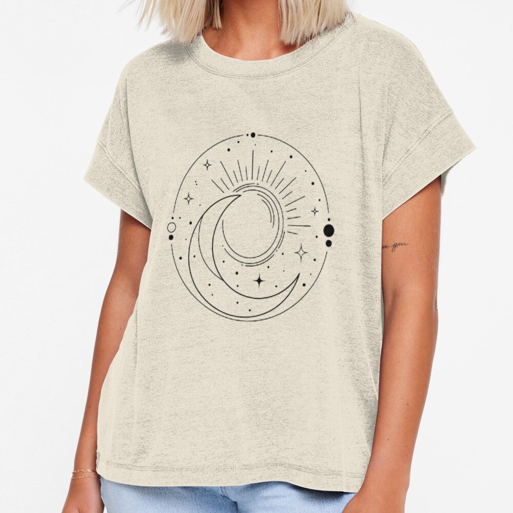 Sun and Moon Minimalist – Celestial Line Art Design by WornUp